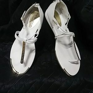 White & gold summertime sandals